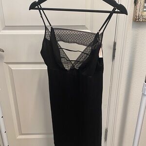 Victoria’s Secret Pink Black Lace Slip Dress